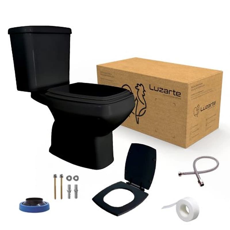 Kit Completo Bacia e Caixa Acoplada 3/6L Preta Anturius Soft Close Luzarte — Campinas