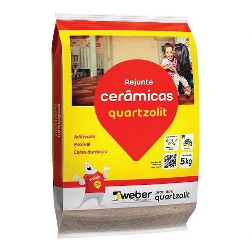 Rejunte para Cerâmica Cinza Platina 5kg Quartzolit — Campinas