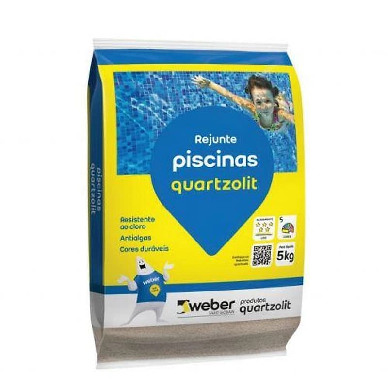 Rejunte para Piscina Cinza Platina 5kg Quartzolit — Campinas