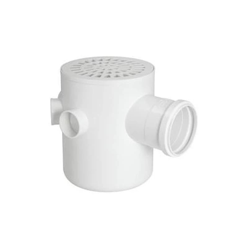 Caixa Sifonada Redonda 150x185x75mm com Grelha Branca Vórtice Amanco — Campinas
