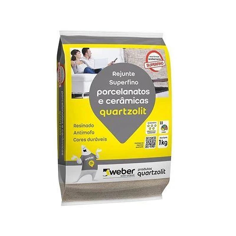 Rejunte para Porcelanato Cinza Urbano 1kg Quartzolit — Campinas