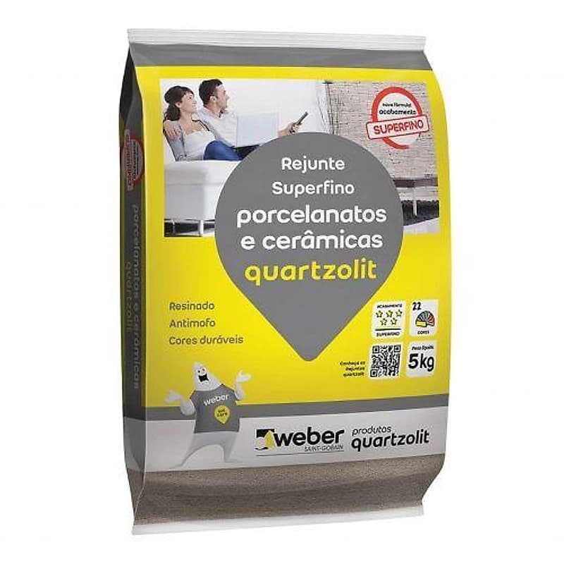 Rejunte para Porcelanato Preto Grafite 5kg Quartzolit — Campinas