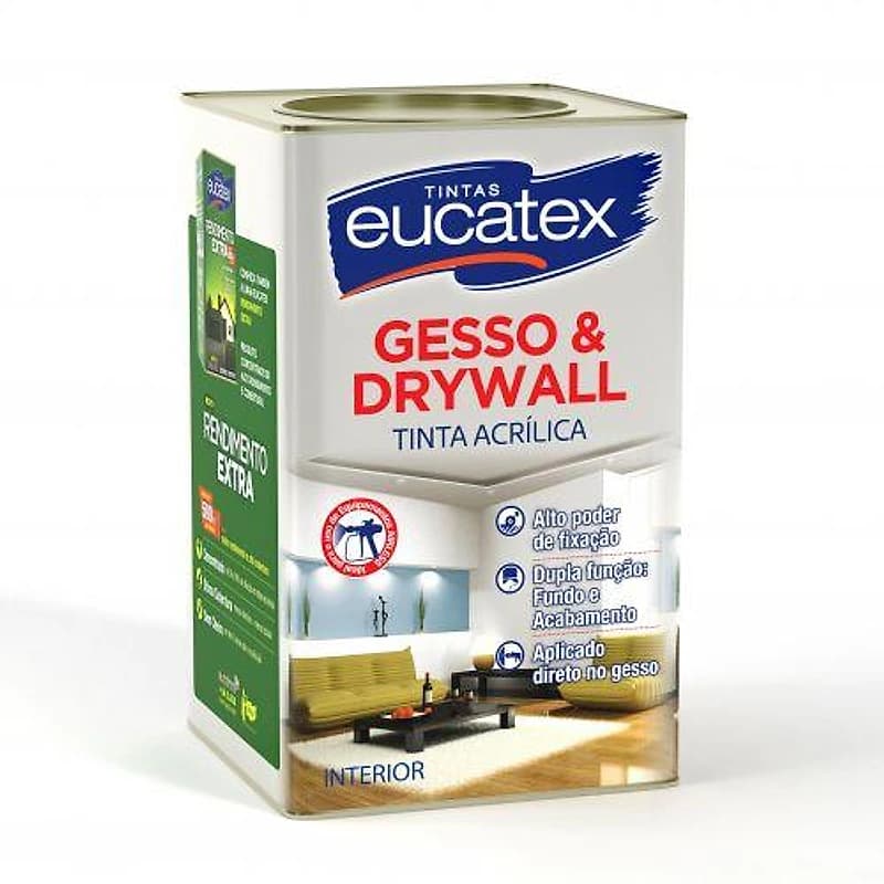 Tinta Acrílica para Gesso e Drywall 18L Branco Eucatex — Campinas